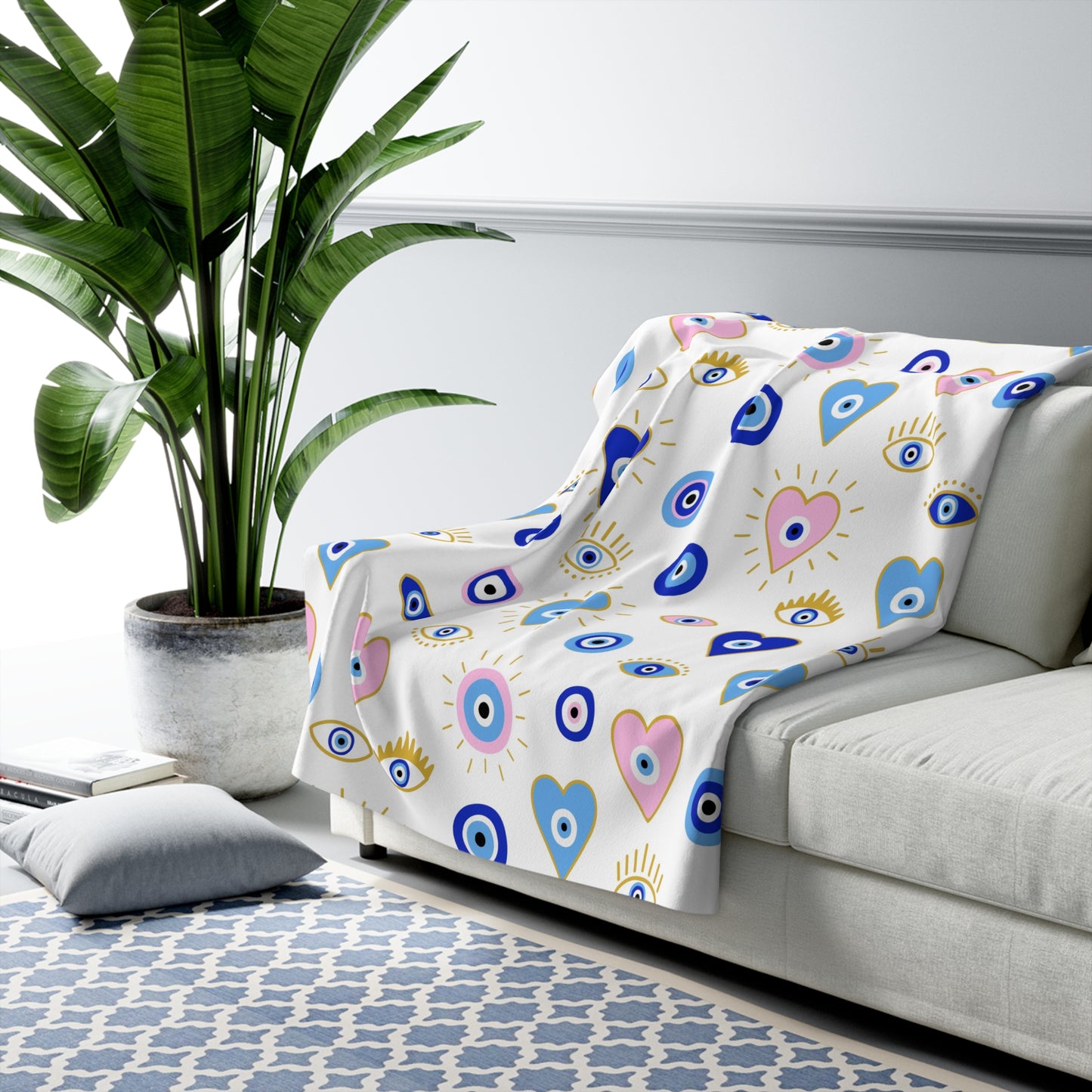 Mati/Evil Eye Sherpa Fleece Blanket