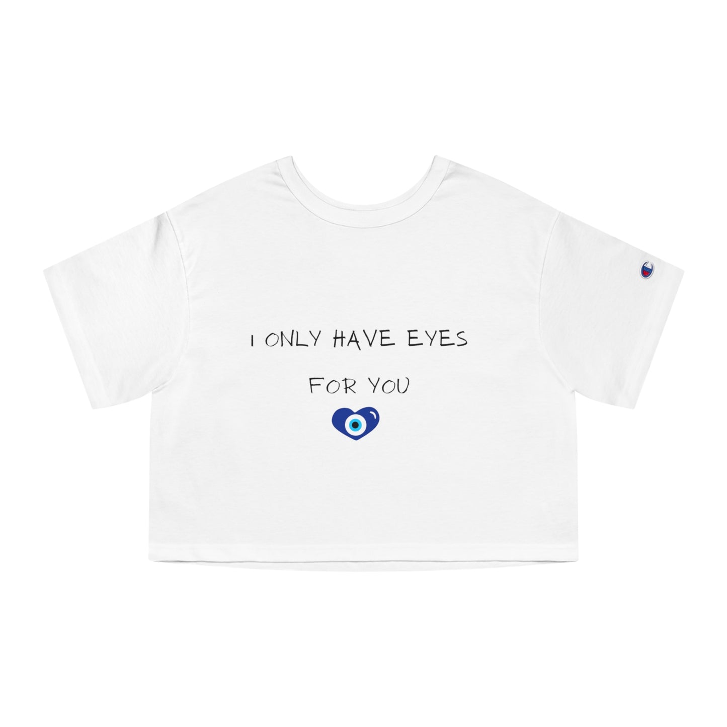 Cropped T-Shirt with Evil Eye Design