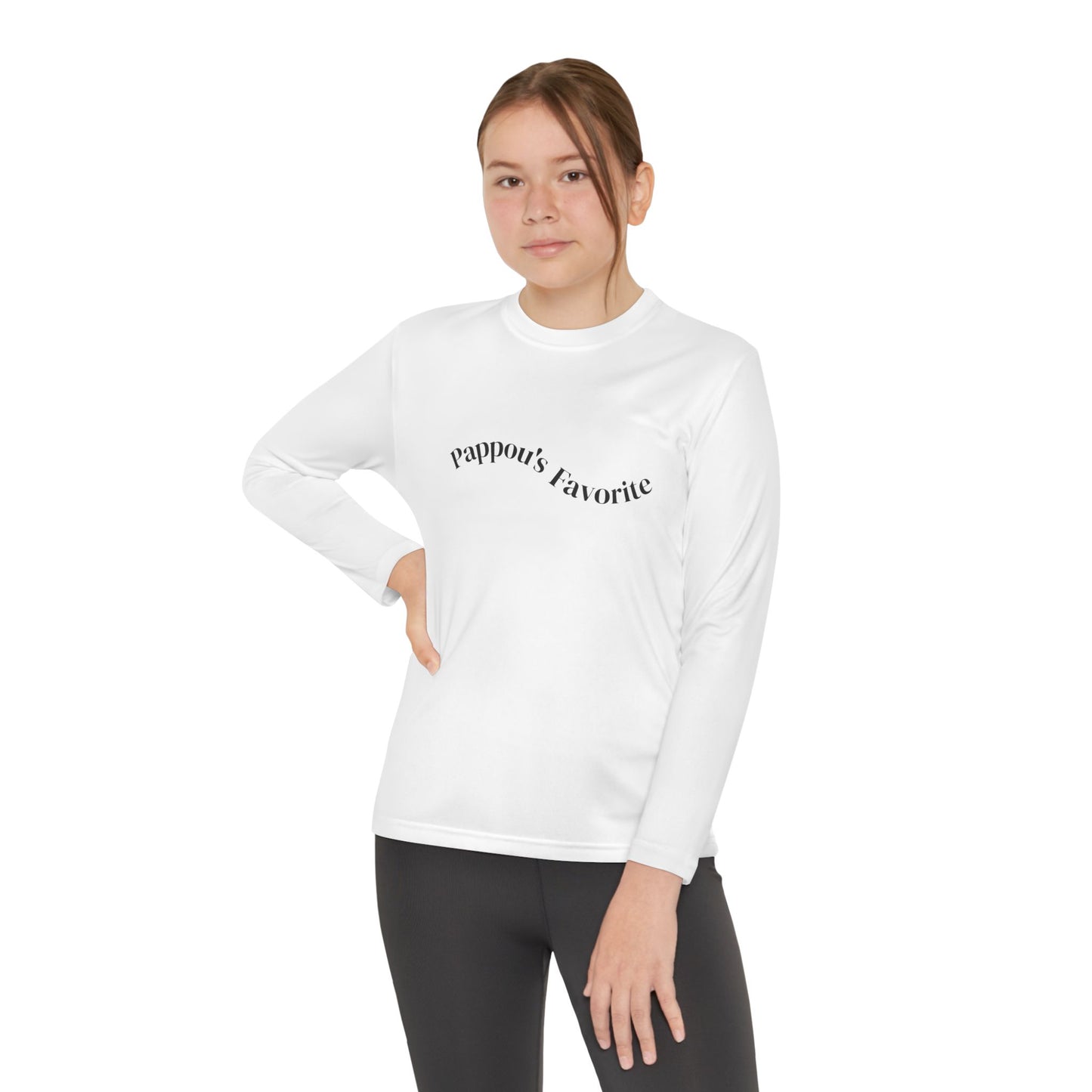Youth Long Sleeve Tee - Pappou's Favorite, Motivational Shirt for Kids, Gift for Grandkids, Inspirational Apparel, Everyday Wear