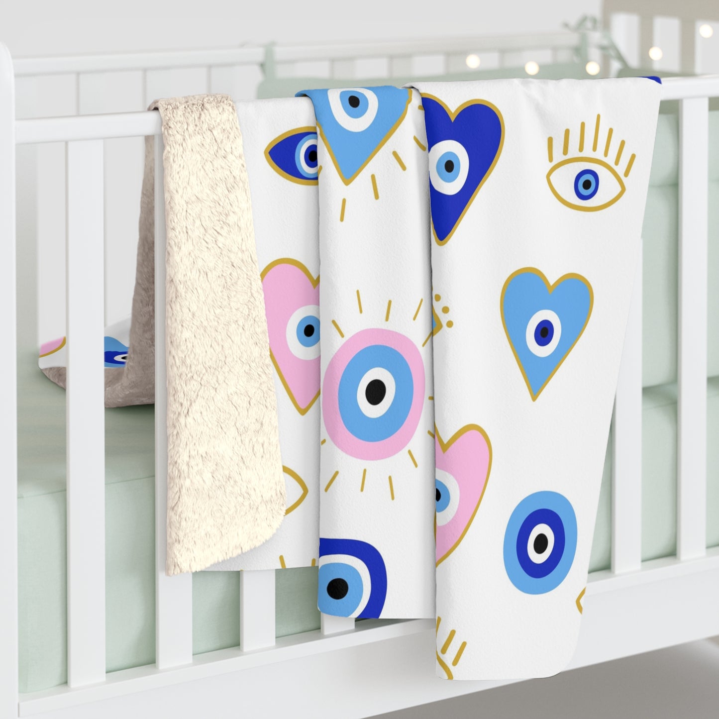 Mati/Evil Eye Sherpa Fleece Blanket