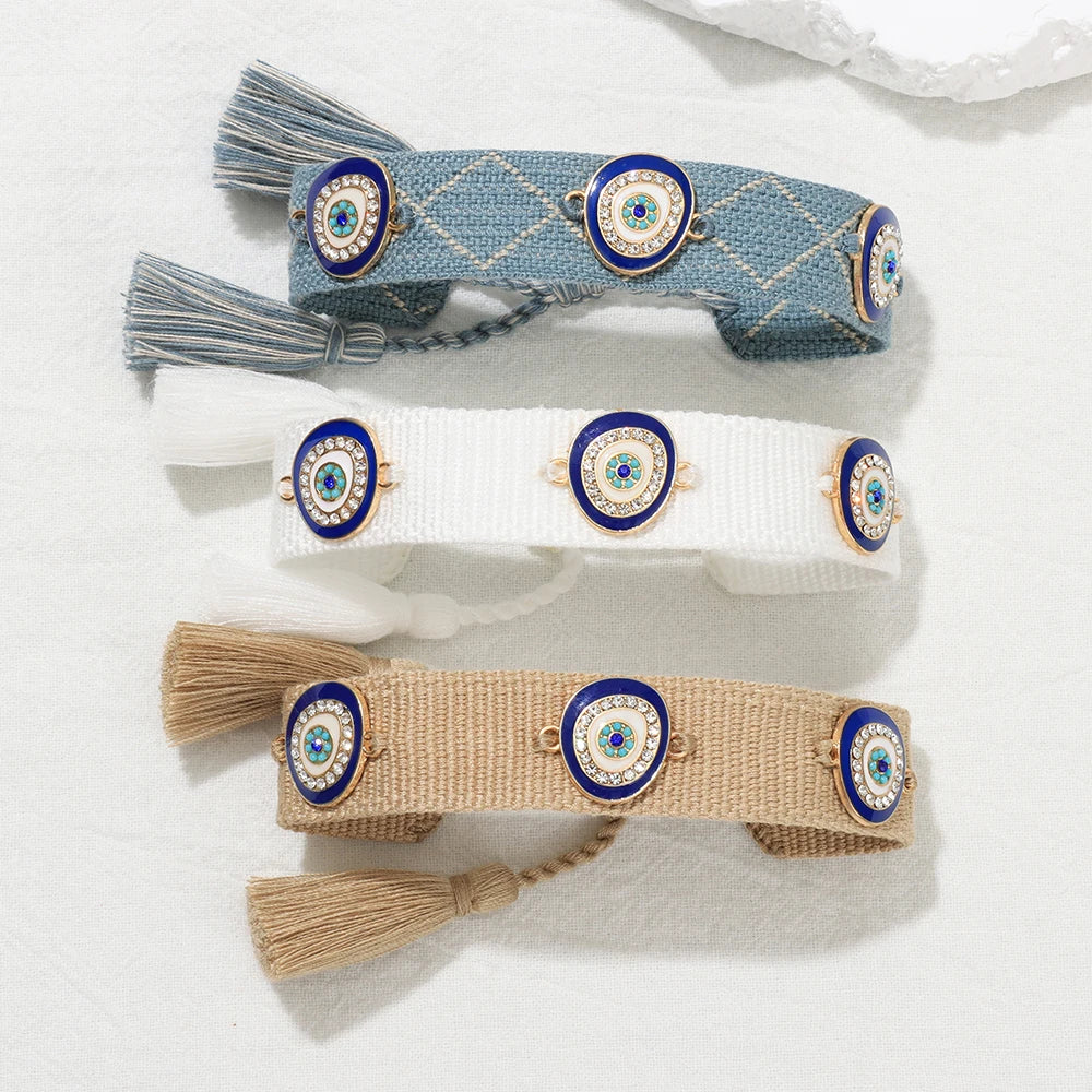 Mediterranean Evil Eye Woven Handmade Bracelet