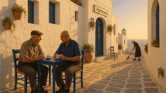 Greece late afternoon coffee