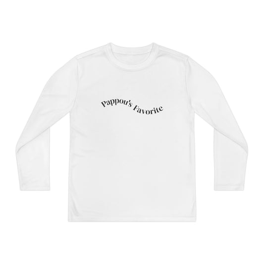 Youth Long Sleeve Tee - Pappou's Favorite, Motivational Shirt for Kids, Gift for Grandkids, Inspirational Apparel, Everyday Wear