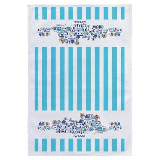 Greek Island Village Kitchen Towel