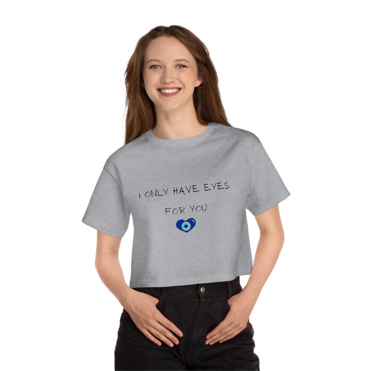 Cropped T-Shirt with Evil Eye Design