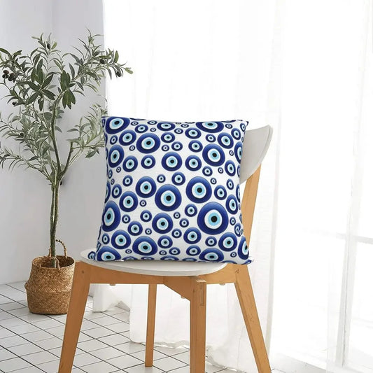 Mediterranean Evil Eye ("Mati") Throw Pillow Case Cover