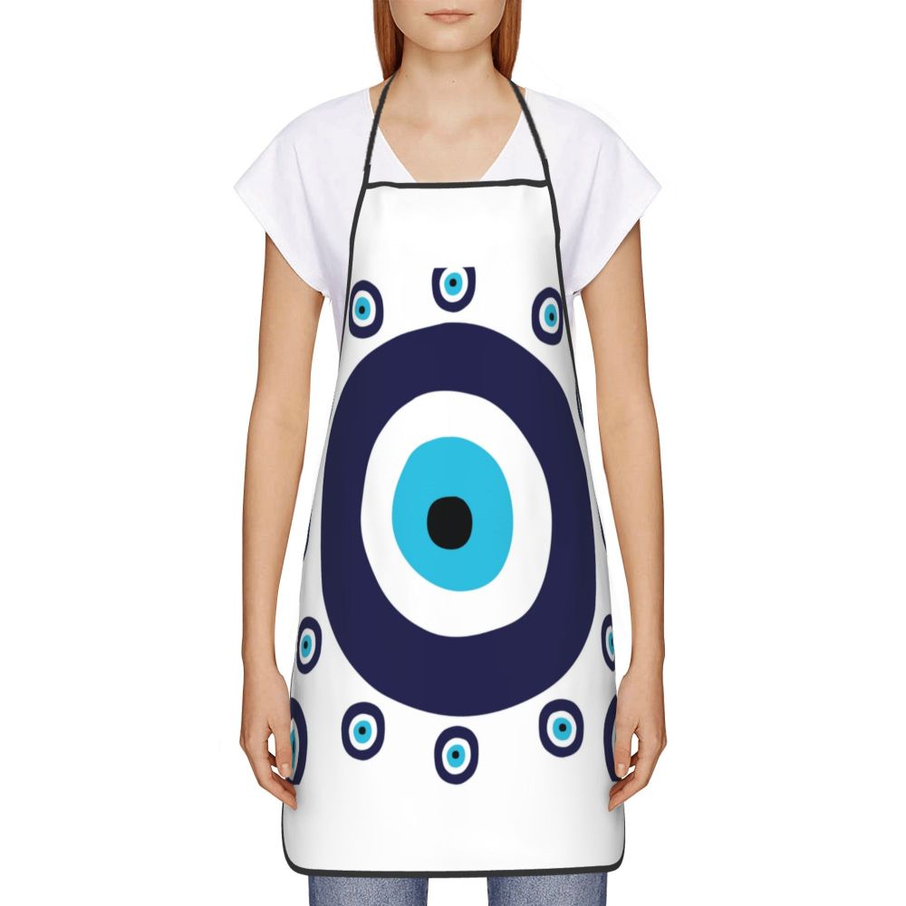 Kitchen Apron with Greek Evil Eye "Mati"