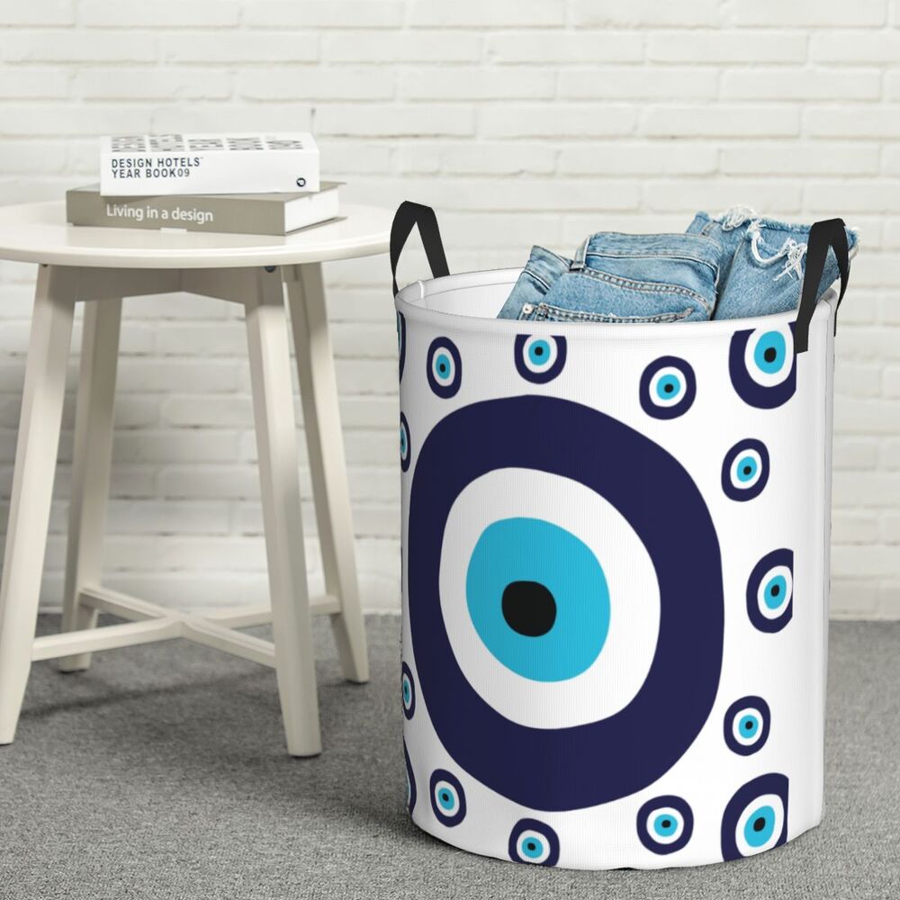 Custom Greek Evil Eye (Mati) Laundry Hamper