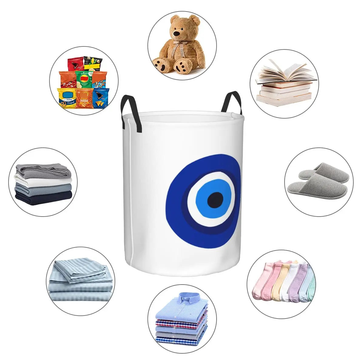 Custom Greek Evil Eye (Mati) Laundry Hamper