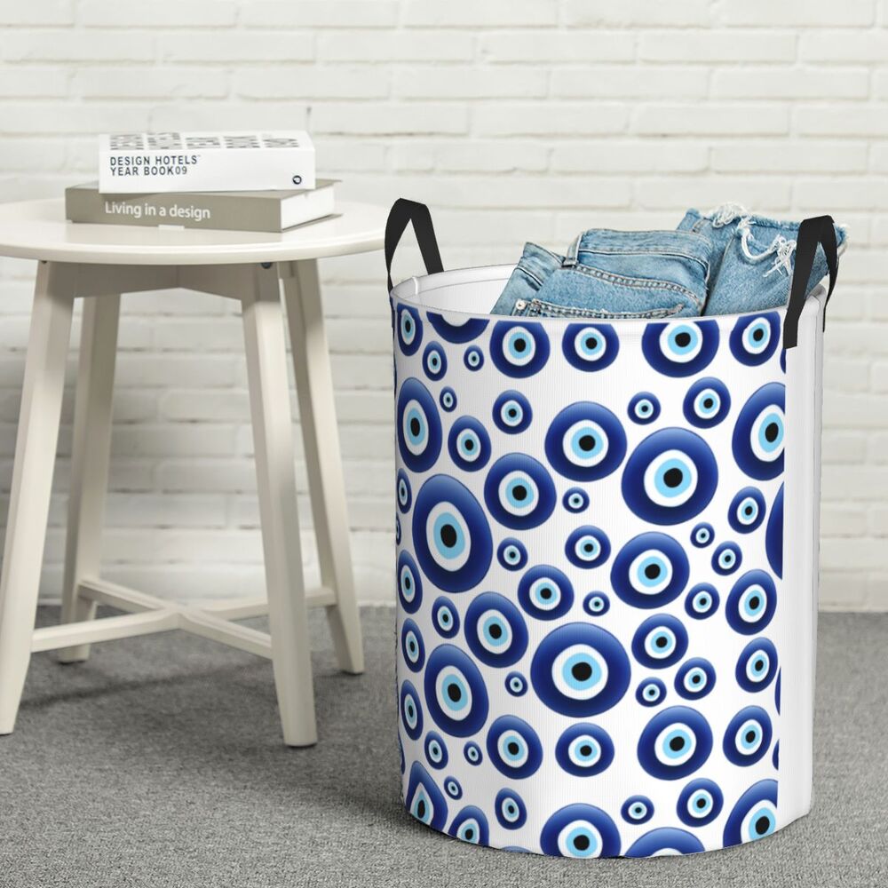 Custom Greek Evil Eye (Mati) Laundry Hamper