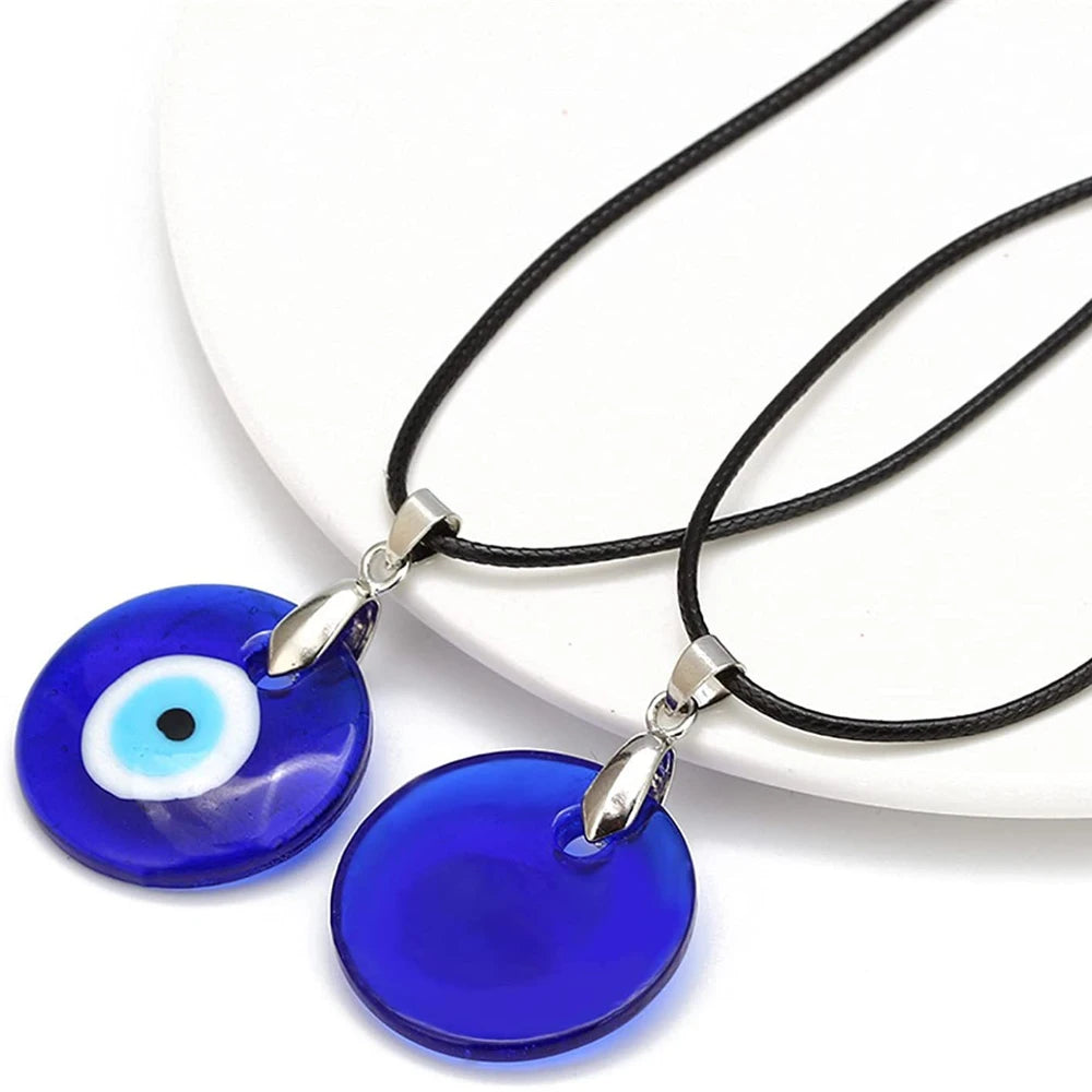 Mediterranean Mati Eye Blue Evil Eye Pendant Necklace