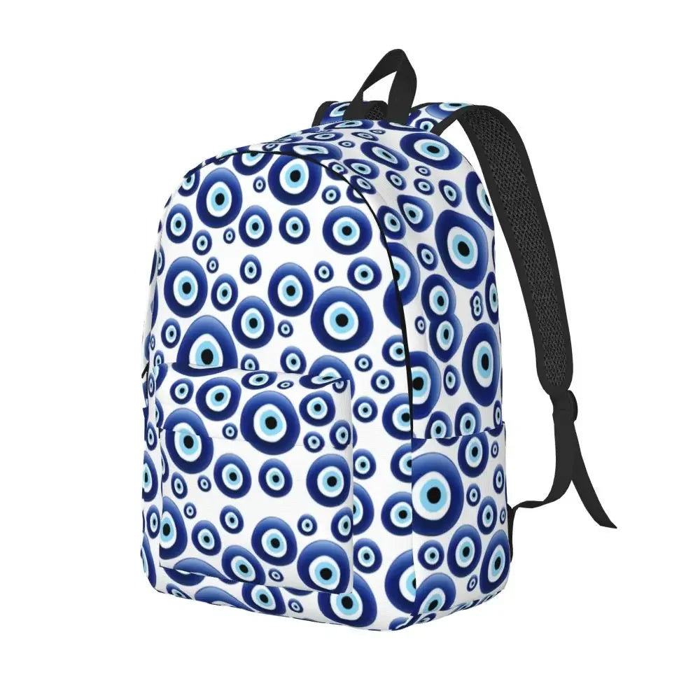 Mediterranean Evil Eye Pattern Canvas Backpacks