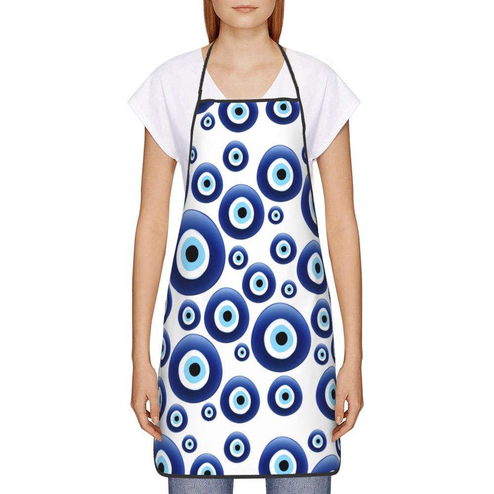 Kitchen Apron with Greek Evil Eye "Mati"