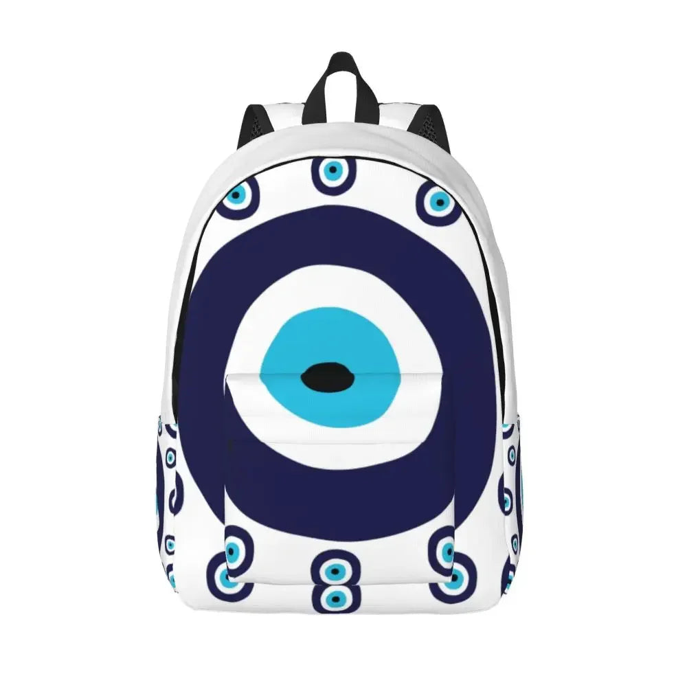 Mediterranean Evil Eye Pattern Canvas Backpacks