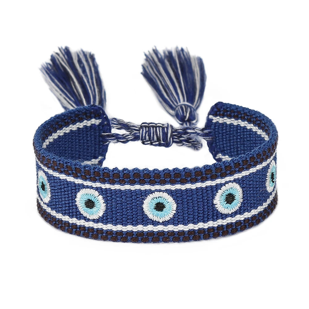 Mediterranean Evil Eye Woven  Handmade  Bracelet