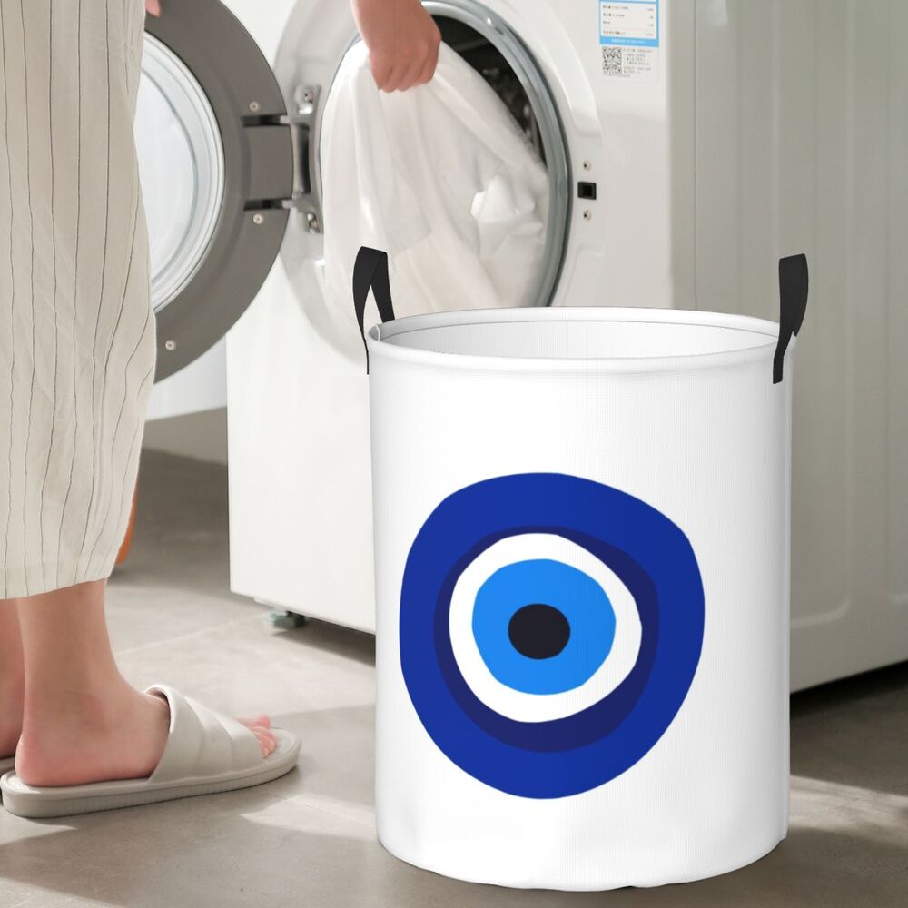 Custom Greek Evil Eye (Mati) Laundry Hamper