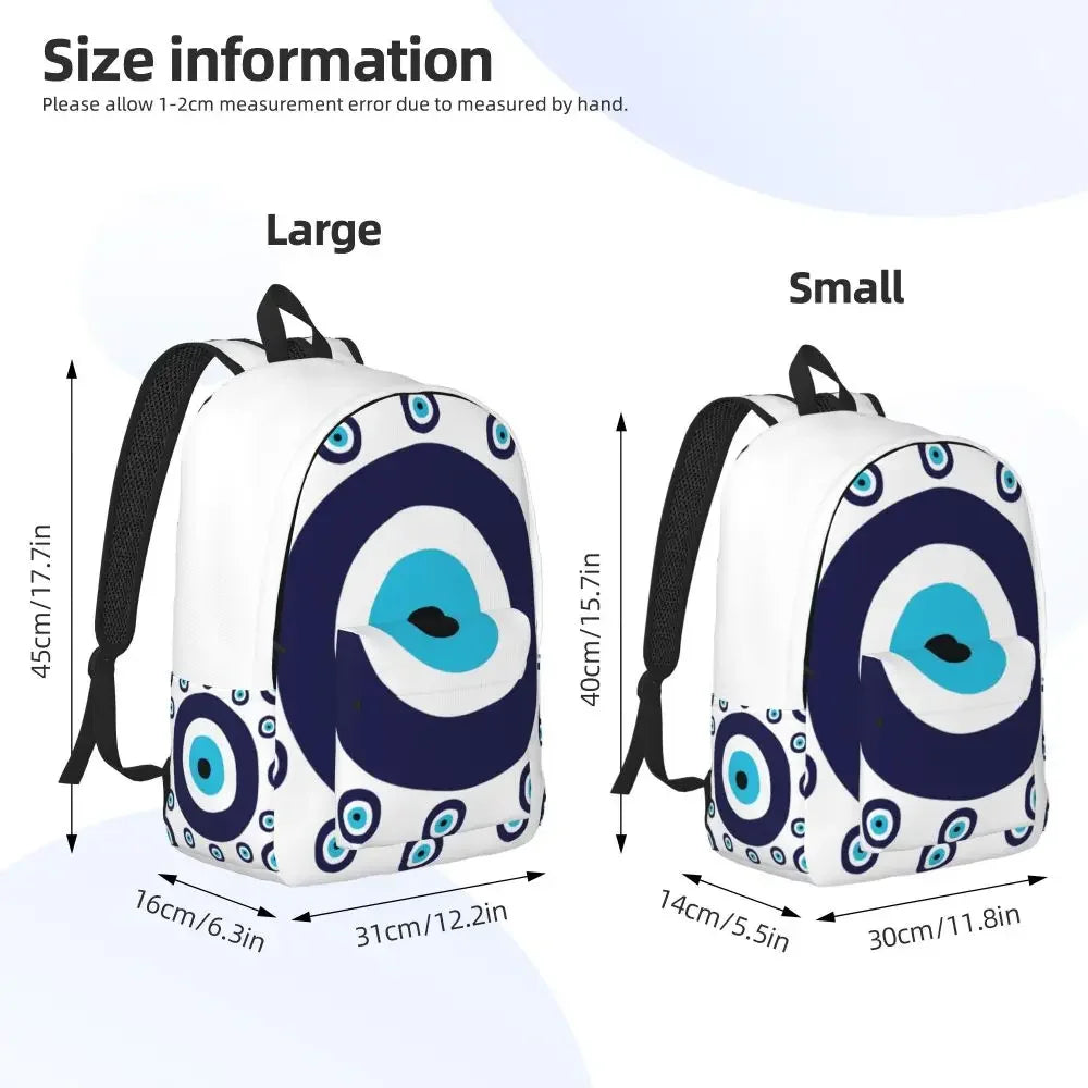 Mediterranean Evil Eye Pattern Canvas Backpacks