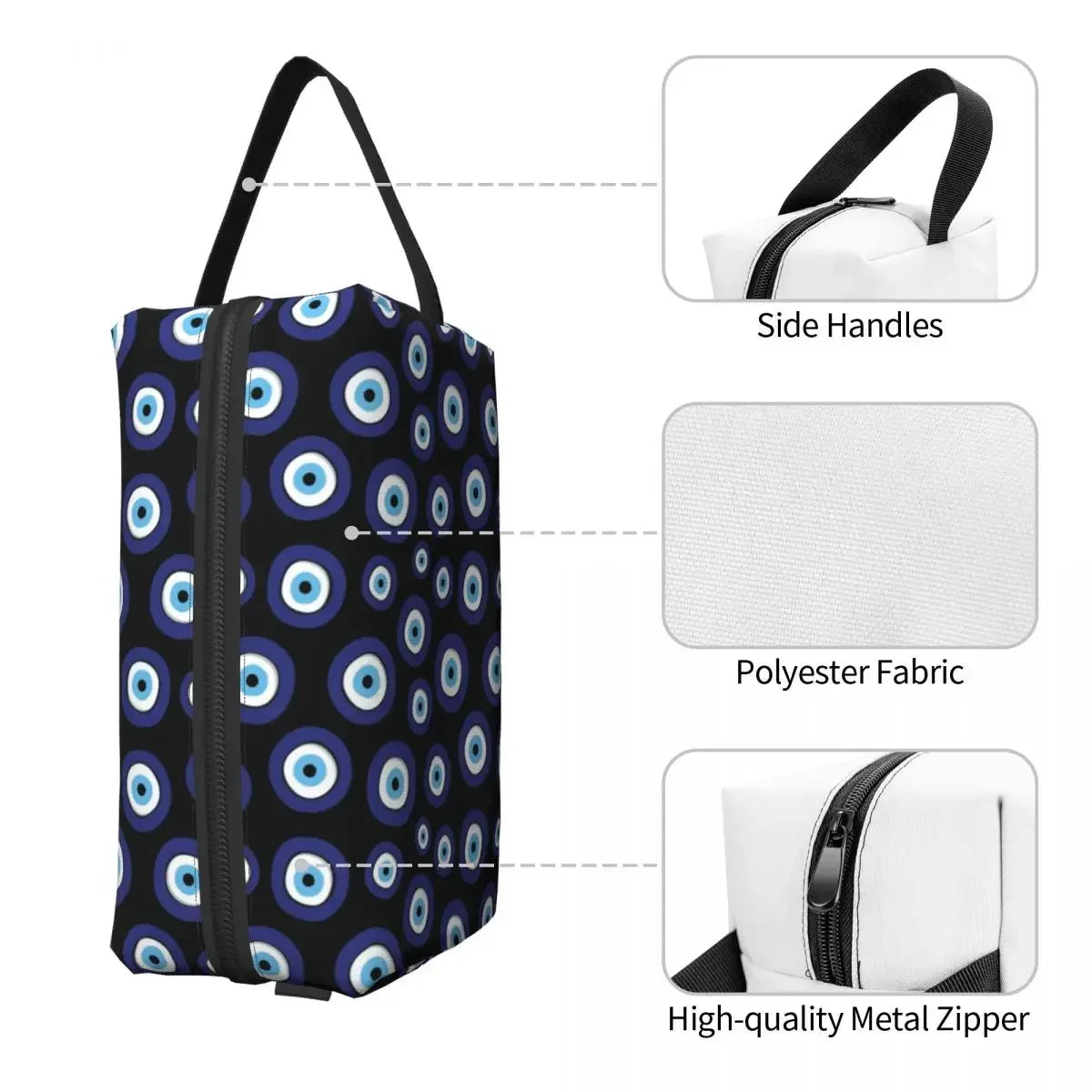 Travel Mediterranean Evil Eye Pattern Toiletry Bag