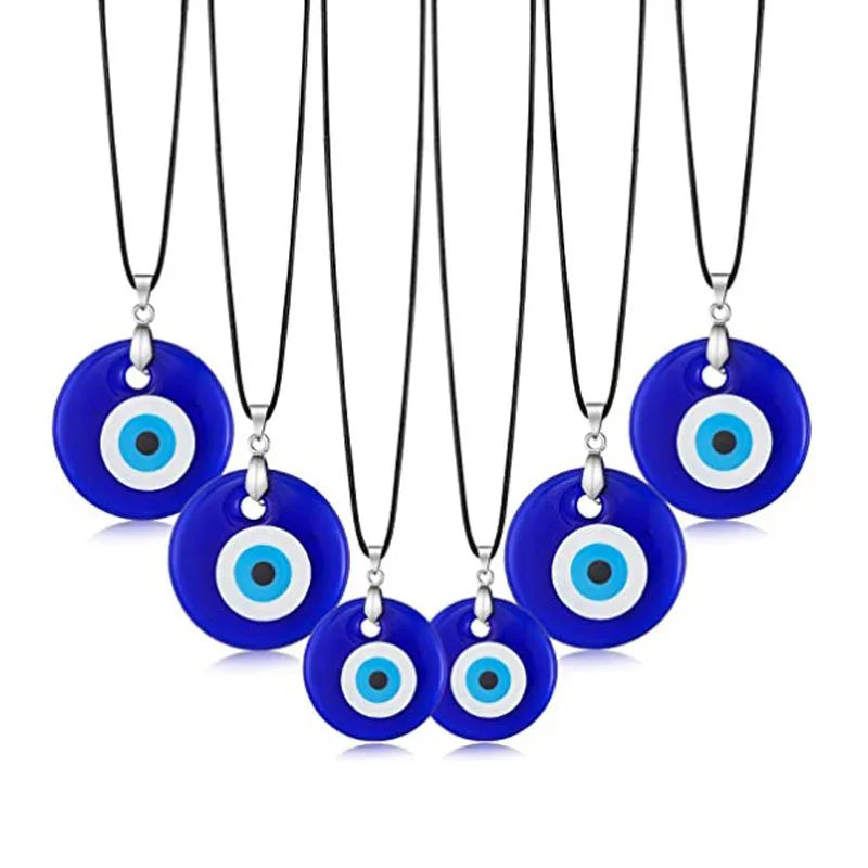 Mediterranean Mati Eye Blue Evil Eye Pendant Necklace