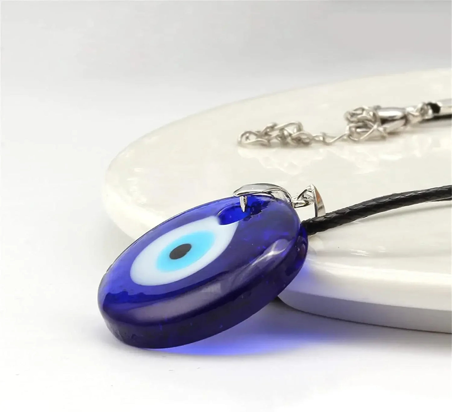 Mediterranean Mati Eye Blue Evil Eye Pendant Necklace