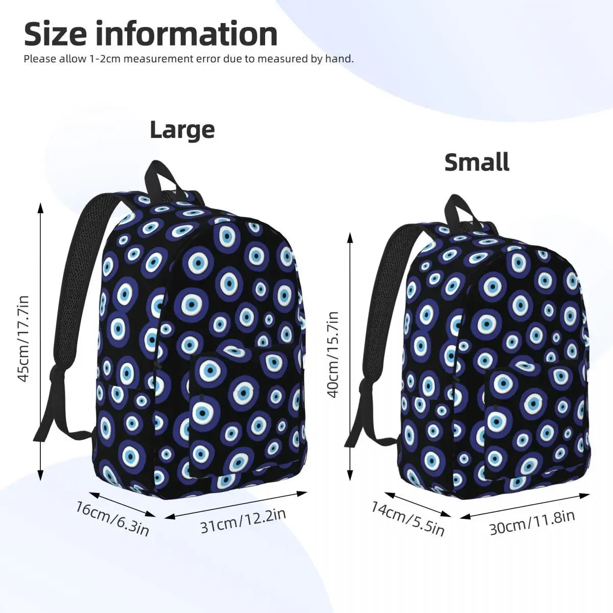 Mediterranean Evil Eye Pattern Canvas Backpacks