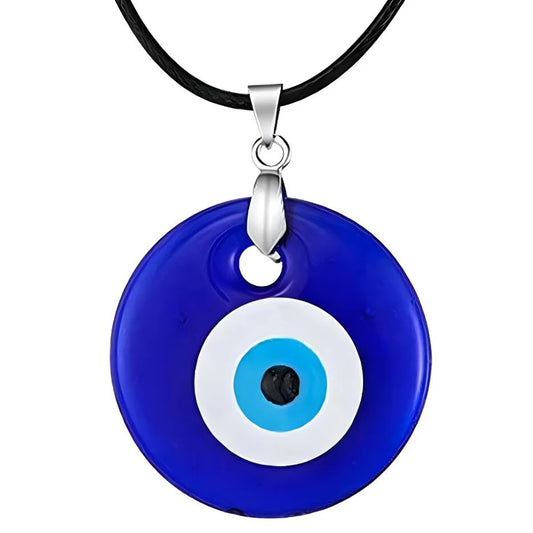 Mediterranean Mati Eye Blue Evil Eye Pendant Necklace