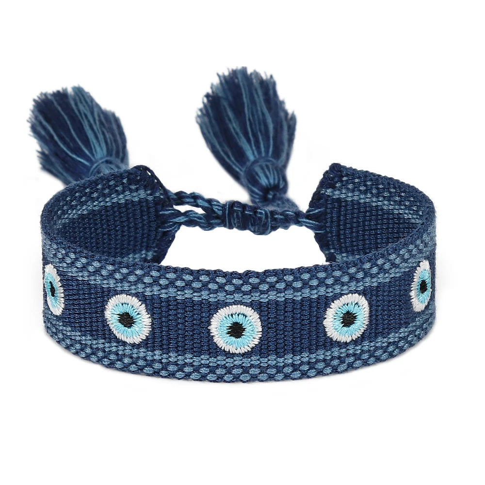 Mediterranean Evil Eye Woven  Handmade  Bracelet